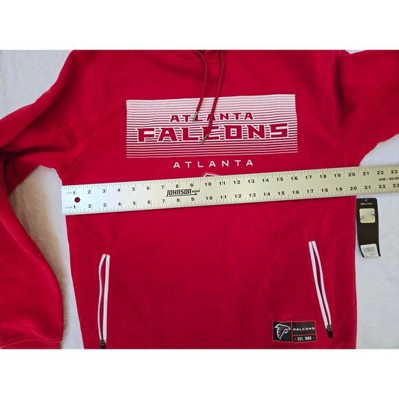 NWT Atlanta Falcons Red White NFL Team Apparel Pullover Hoodie Men Size Small - Picture 4 of 6